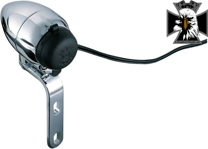 Kuryakyn - Chrómovaná nabíjačka 12V s objímkou na rididlá s priemerom 25mm Kuryakyn - Chrómovaná nabíjačka 12V s objímkou na rididlá s priemerom 25mm
