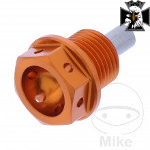 Skrutka výpusť oleja MAG JMP BO M14X1.25 mm 12 mm Alu Racing orange  pre Suzuki VS1400 Intruder 1987-2003