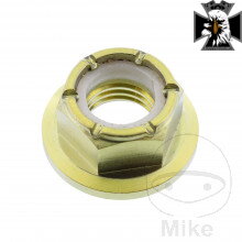 Viazacia matka M10 x 1.25 mm Titan zlatý pre Kawasaki Vulcan VN1500 1999-2005