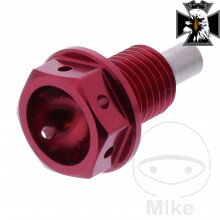 Výpustná skrutka s magnetom M12X1.50 mm 15 mm Alu Racing červená pre Honda CMX 500 