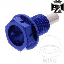 Výpustná skrutka s magnetom M12X1.50 mm 15 mm Alu Racing modrý pre Honda CMX 500 