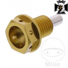 Výpustná skrutka s magnetom M12X1.50 mm 15 mm Alu Racing zlatá Honda CMX 1100 Rebel 2021-2024 