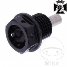 Výpustná skrutka s magnetom M14X1.50 mm 12 mm Alu Racing čierny  pre Yamaha Virago XV1100