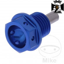 Výpustná skrutka s magnetom M14X1.50 mm 12 mm Alu Racing modrý  pre Honda Shadow VT1100C SC18-23 1987-1996