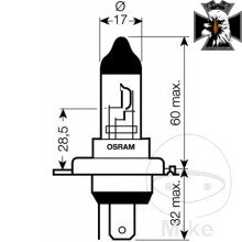 Žiarovka H4 12V60/55W OSR JMP 1590092 alternatíva 1597772 pre Honda VT750 C2 RC44  Aero 1997-2002