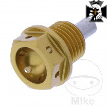 Výpustná skrutka s magnetom M14X1.50 mm 12 mm Alu Racing zlatá  pre Yamaha Virago XV1100